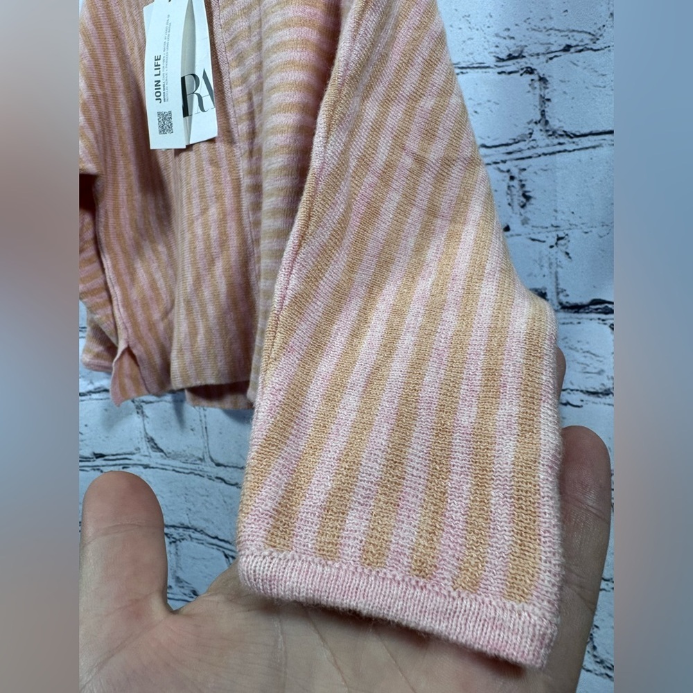 Zara Girls Pink Striped Sweater NWT - Picture 3 of 7